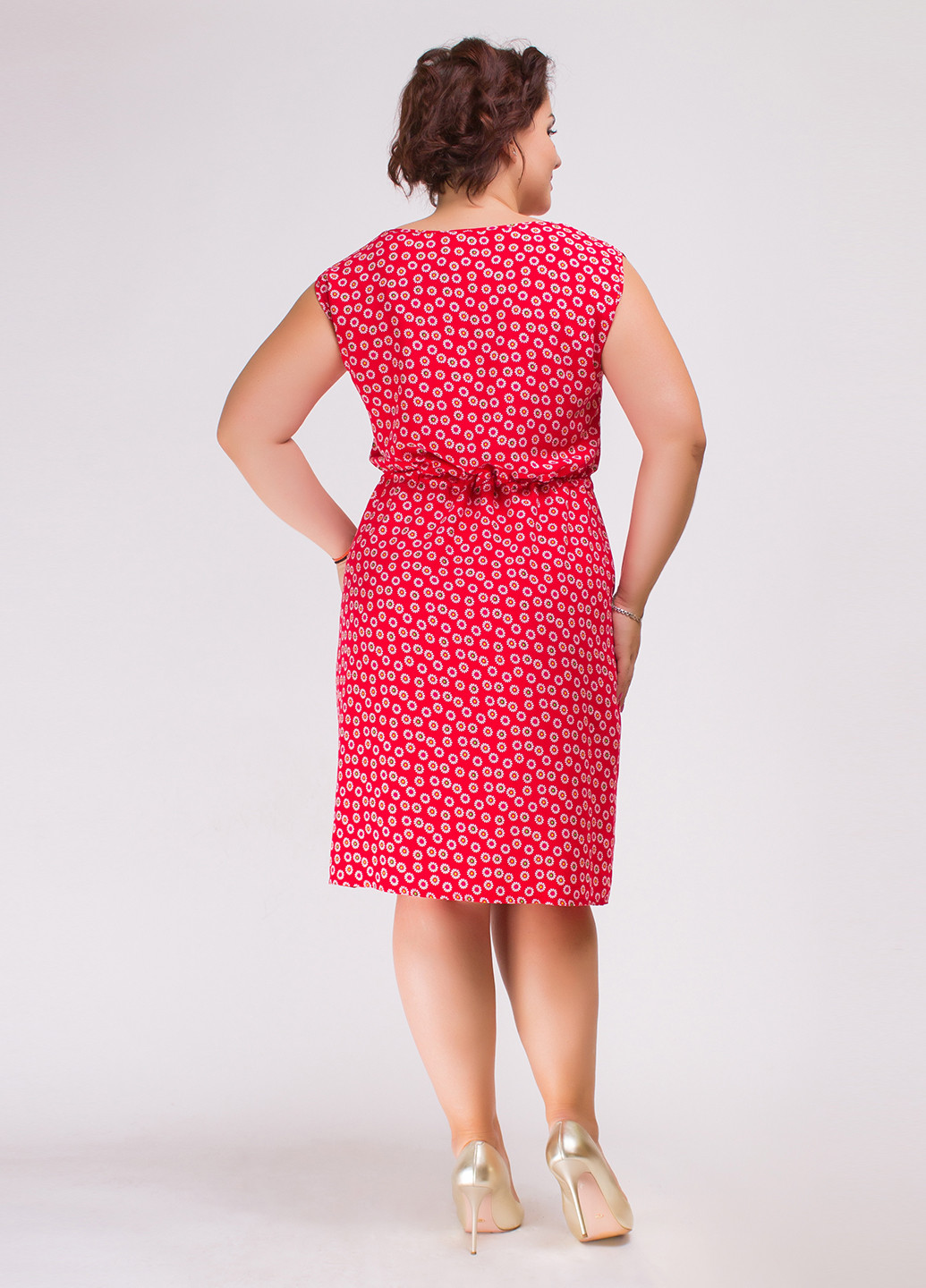Красное кэжуал платье BERENIS с цветочным принтом