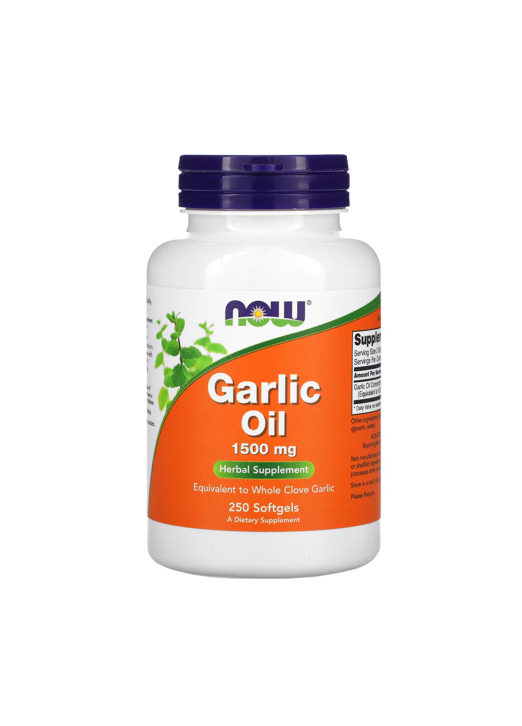 Омега для сердечно-сосудистой системы Garlic Oil 1500 mg - 250 softgels Now Foods (253153380)