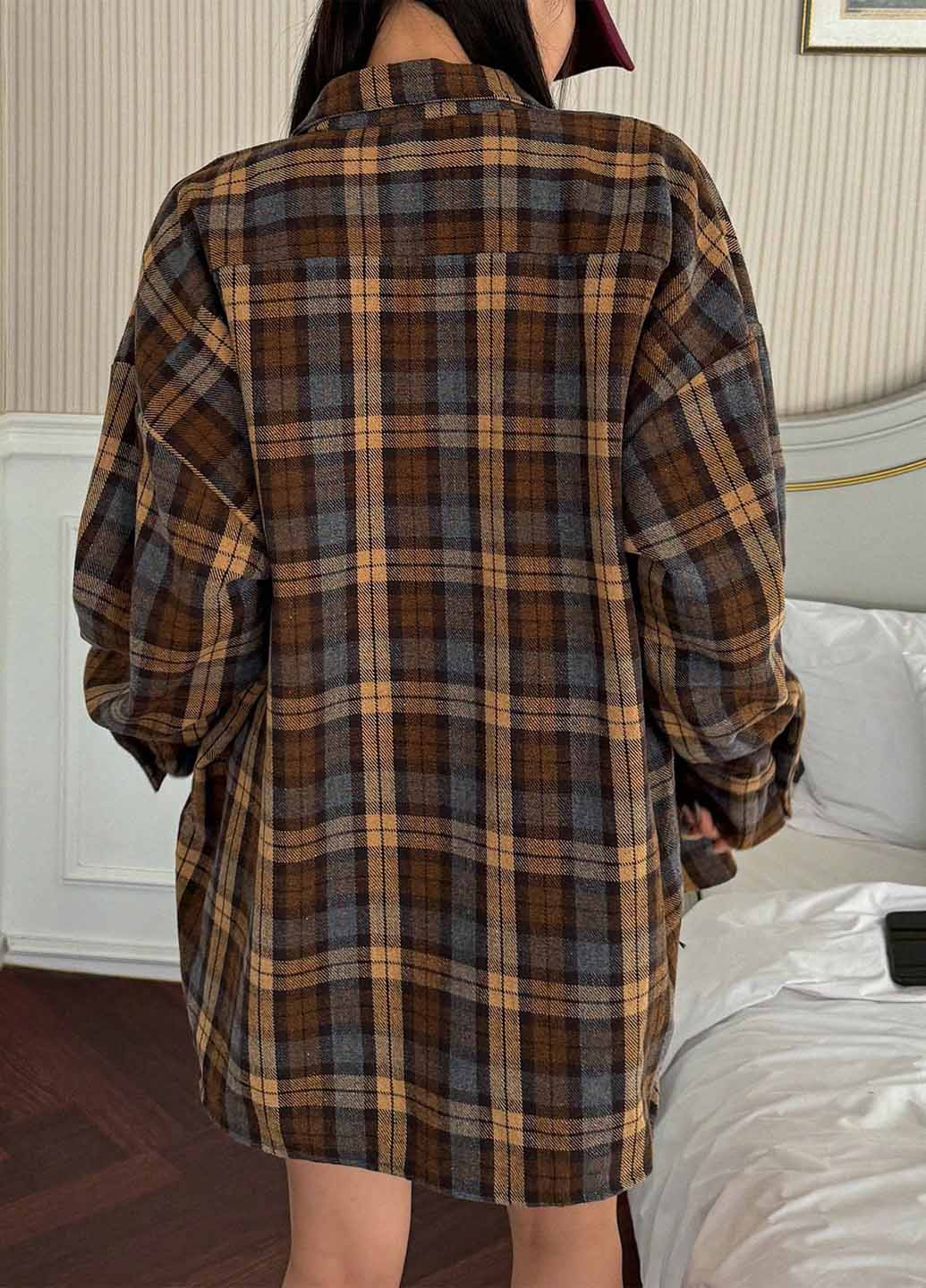 Цветная кэжуал рубашка в клетку SHEIN