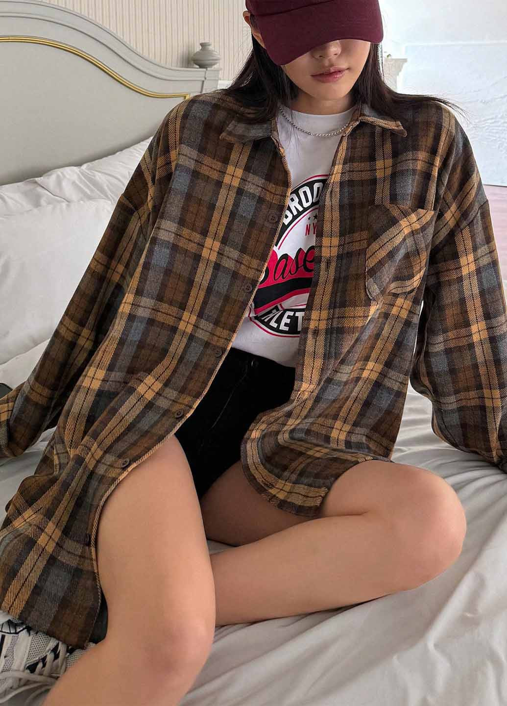 Цветная кэжуал рубашка в клетку SHEIN