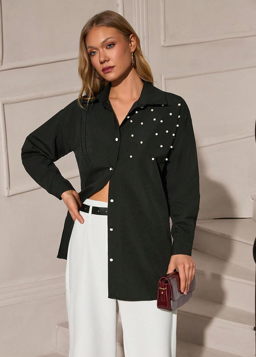 Чёрная блуза SHEIN