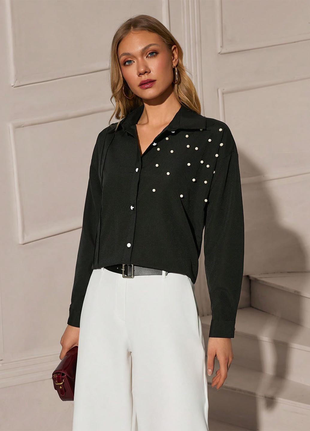 Чёрная блуза SHEIN