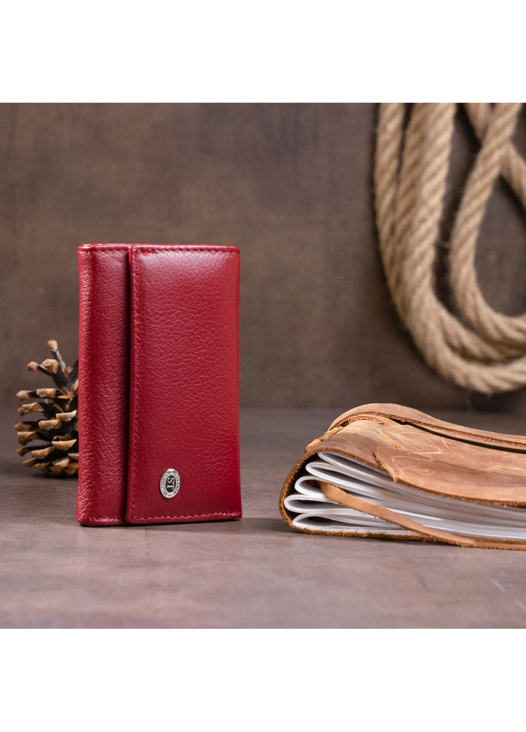 Жіночий шкіряний гаманець-ключниця 12,3х7,3х1 см st leather (252129131)