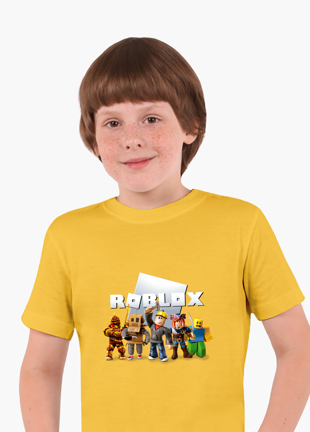 Желтая демисезонная футболка детская роблокс (roblox)(9224-1219) MobiPrint