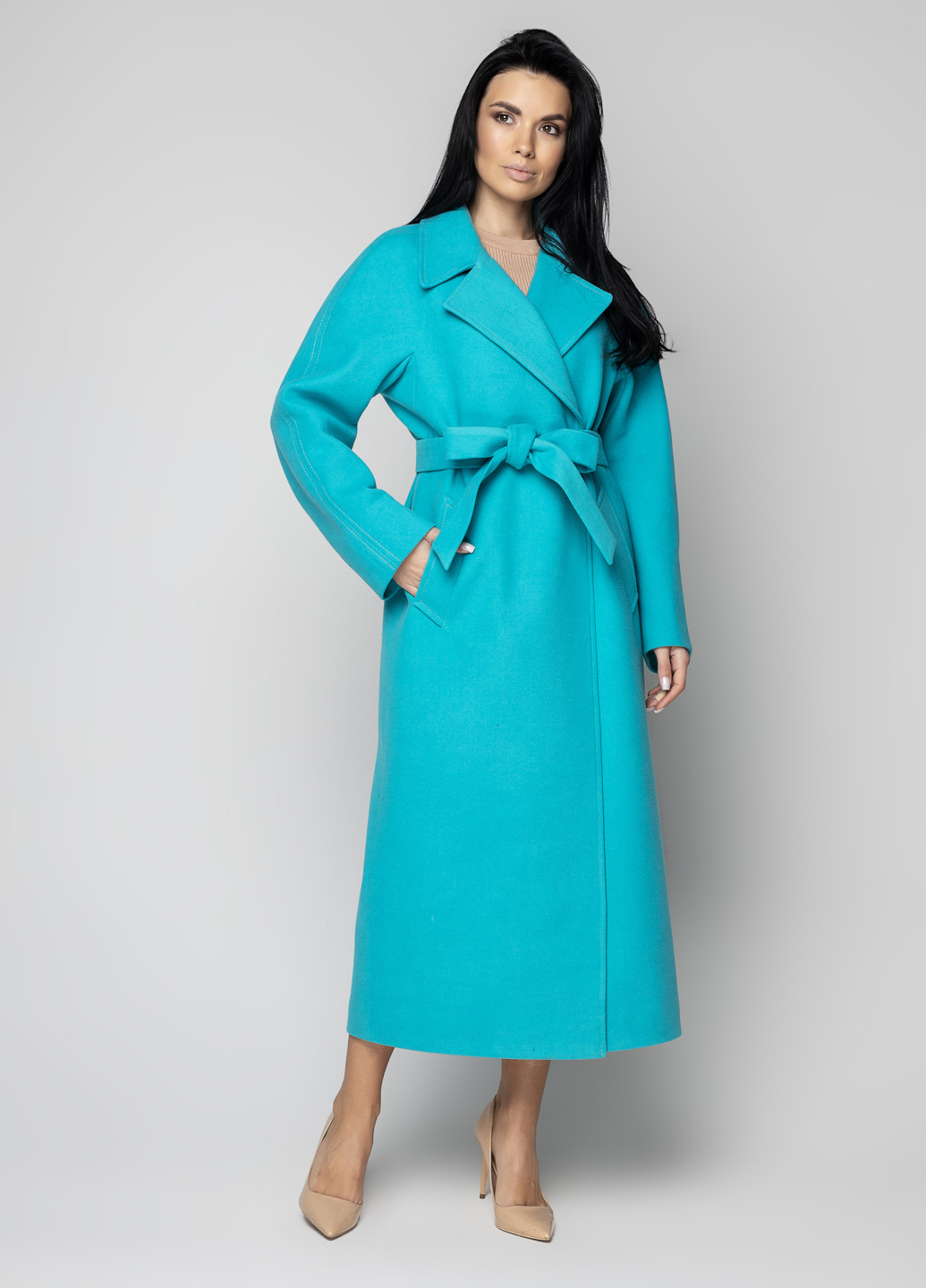 Бірюзове демісезонне Пальто оверсайз O`zona milano