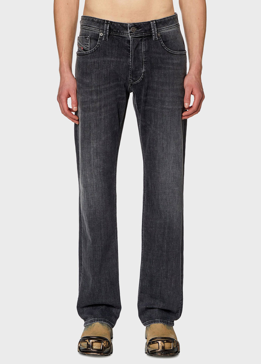 Серые демисезонные свободные джинсы Diesel