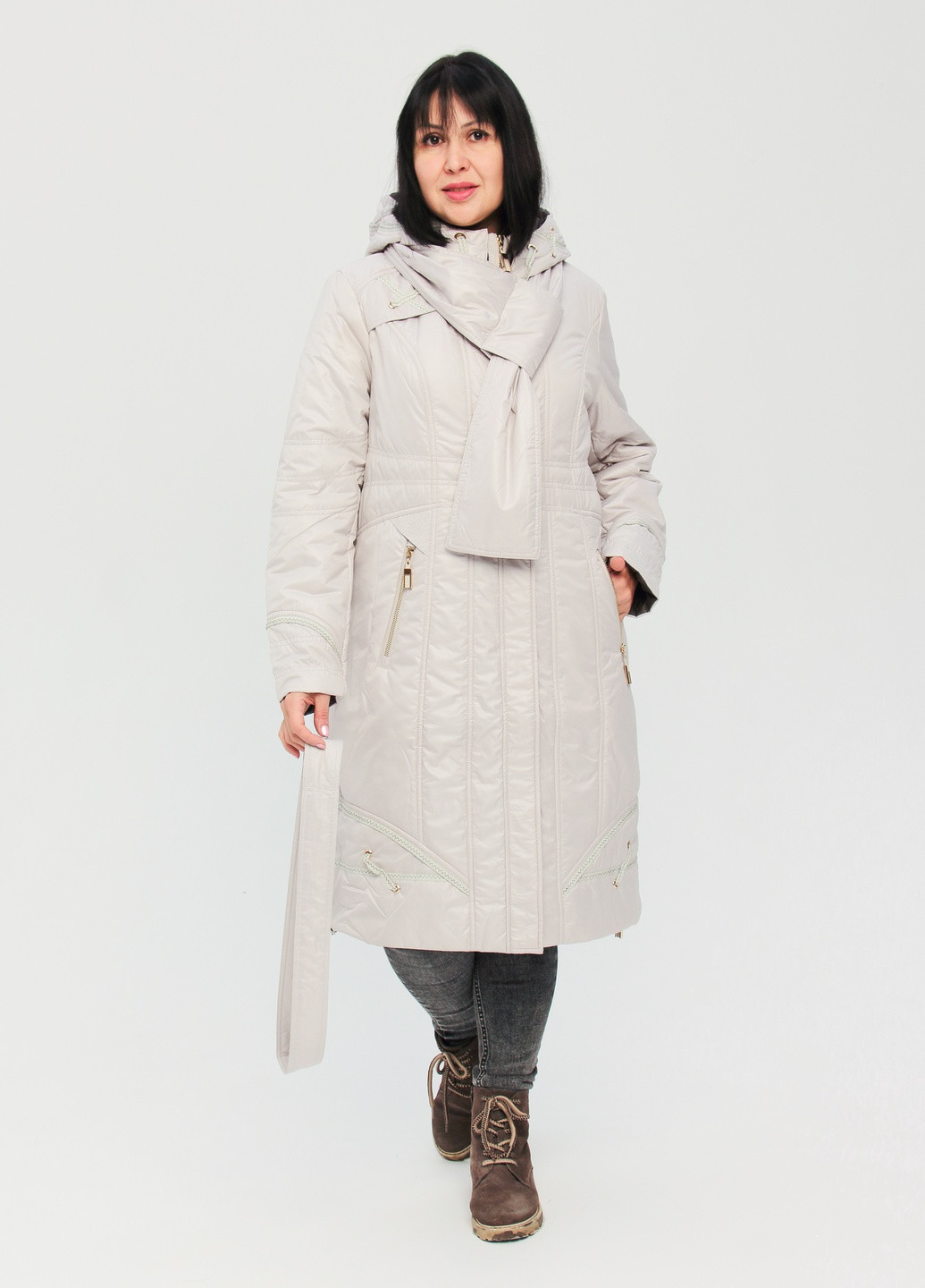 Плащ утеплений демісезонний стьобаний OILBIRD Молочний 50 O`zona milano зима (254015444)