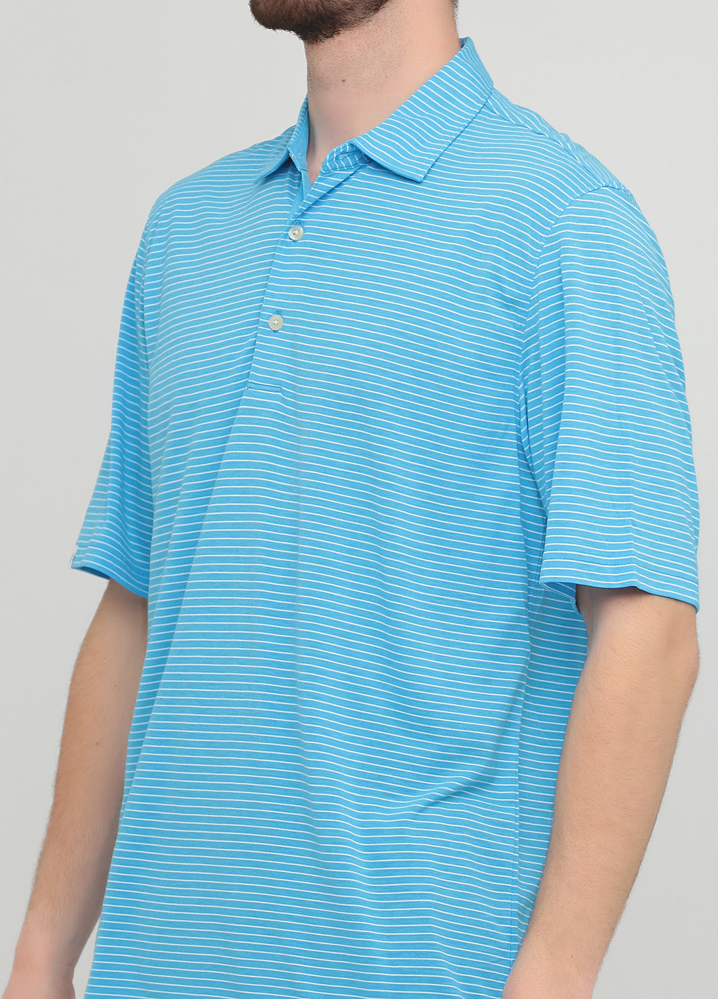 Голубой футболка-поло для мужчин Greg Norman в полоску