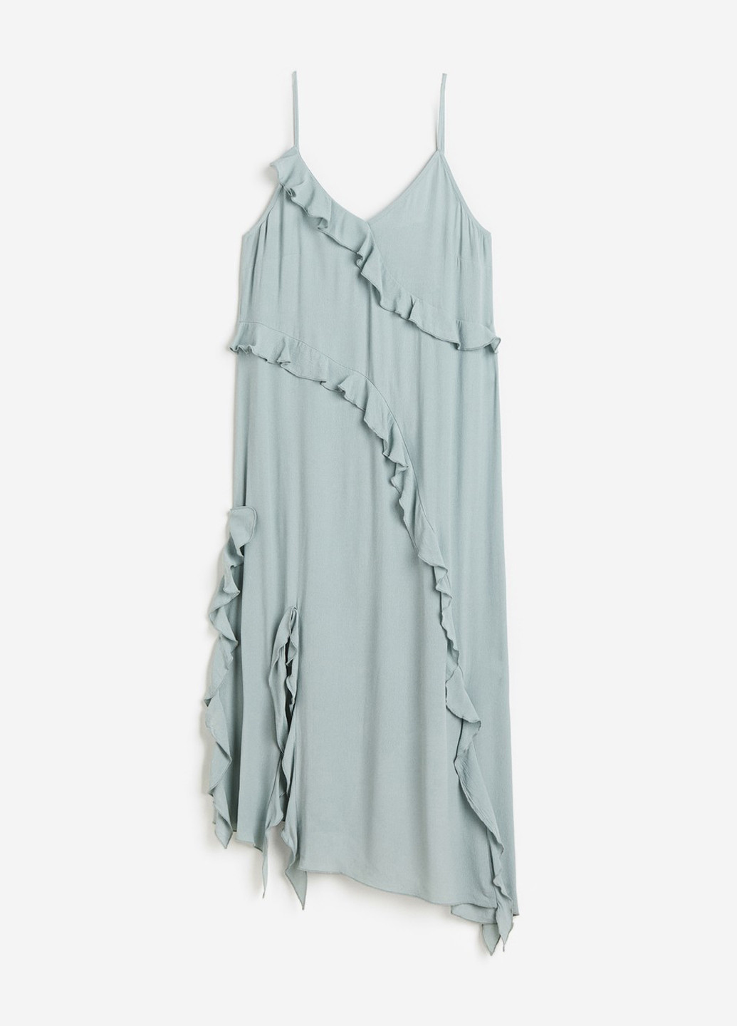 Серо-голубое кэжуал платье а-силуэт H&M однотонное