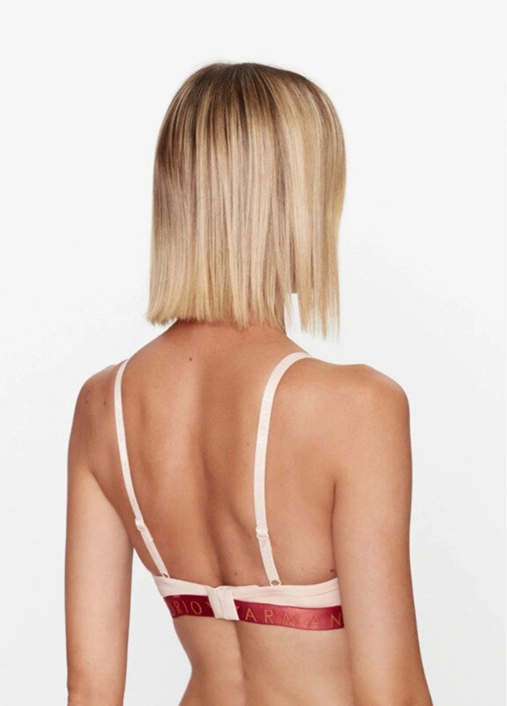 Бежевый бралетт бюстгальтер Emporio Armani без косточек полиамид