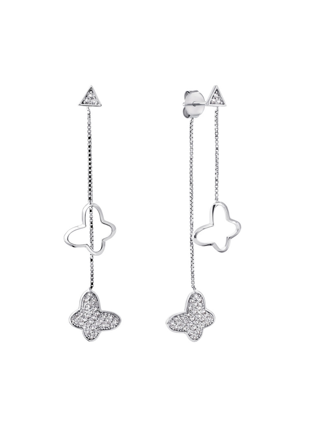 Срібні сережки з фіанітами с2ф / 2019 Silvex925 (201169235)