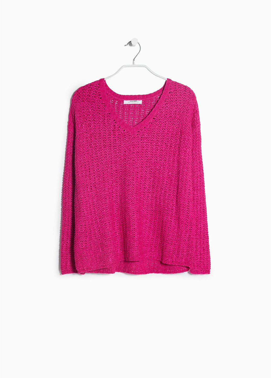 Фуксиновий (колору Фукія) демісезонний пуловер пуловер Mango