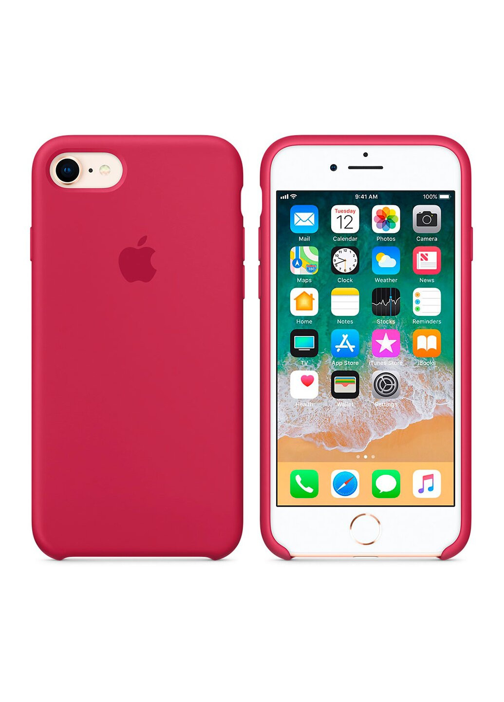 Чохол Apple Silicone case for iPhone 7/8 Red Raspberry A quality Apple (219295175)