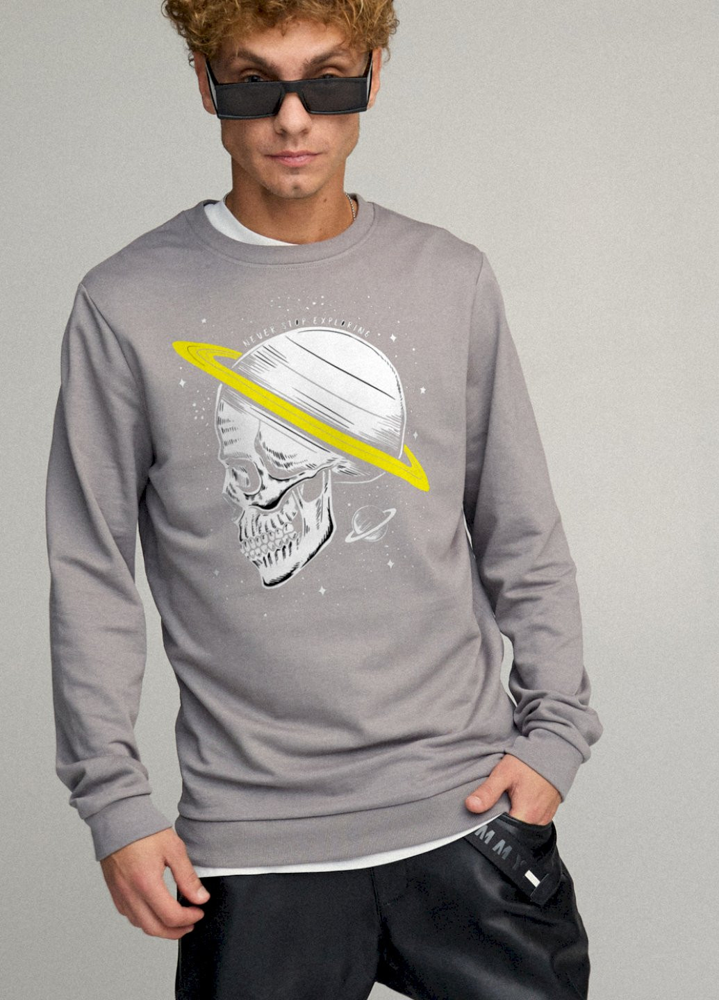 Серый свитшот мужской basic /no flis/ YAPPI (252258293)