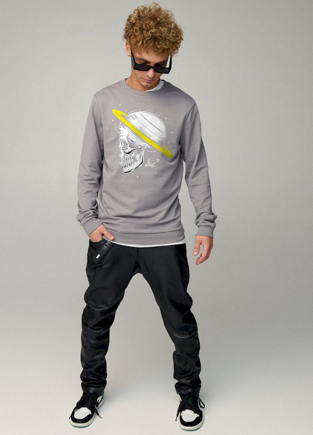 Серый свитшот мужской basic /no flis/ YAPPI (252258293)