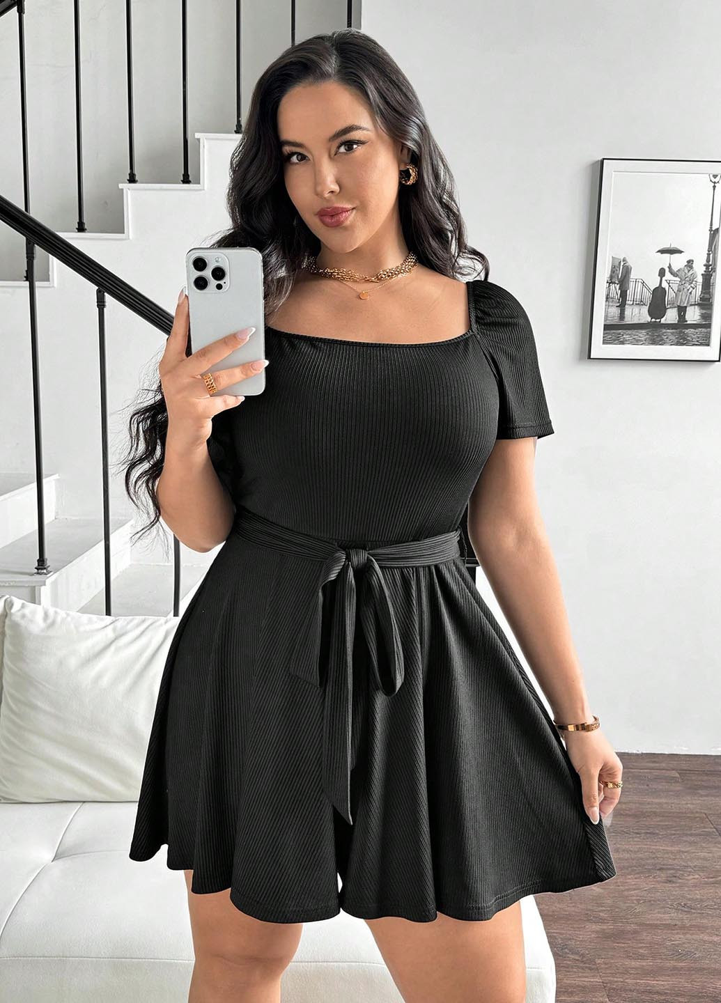 Комбінезон SHEIN комбінезон-шорти однотонний чорний кежуал поліестер, трикотаж