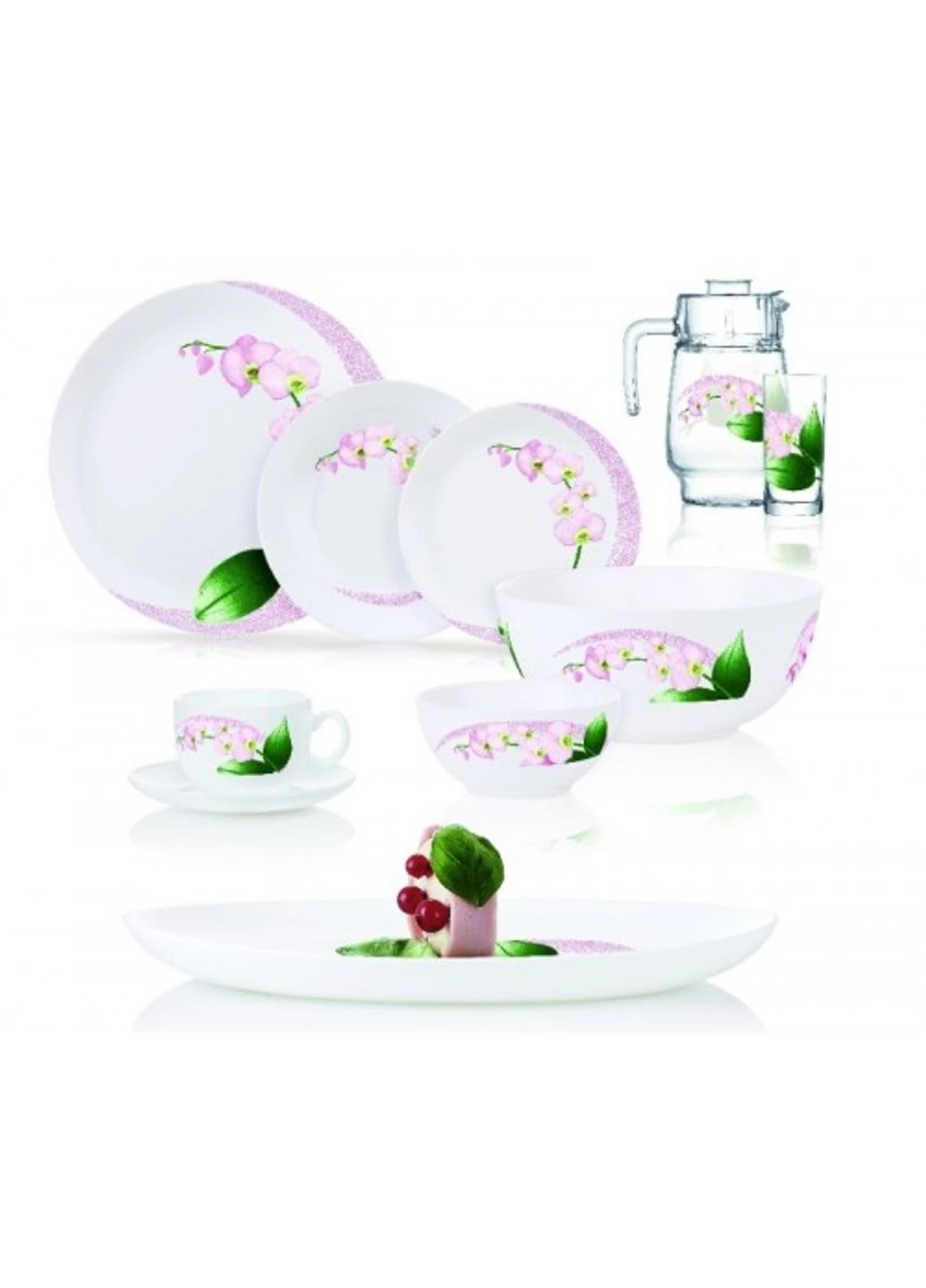 Столовий сервіз Diwali Pink Orchid 46 предметів Luminarc (254453740)