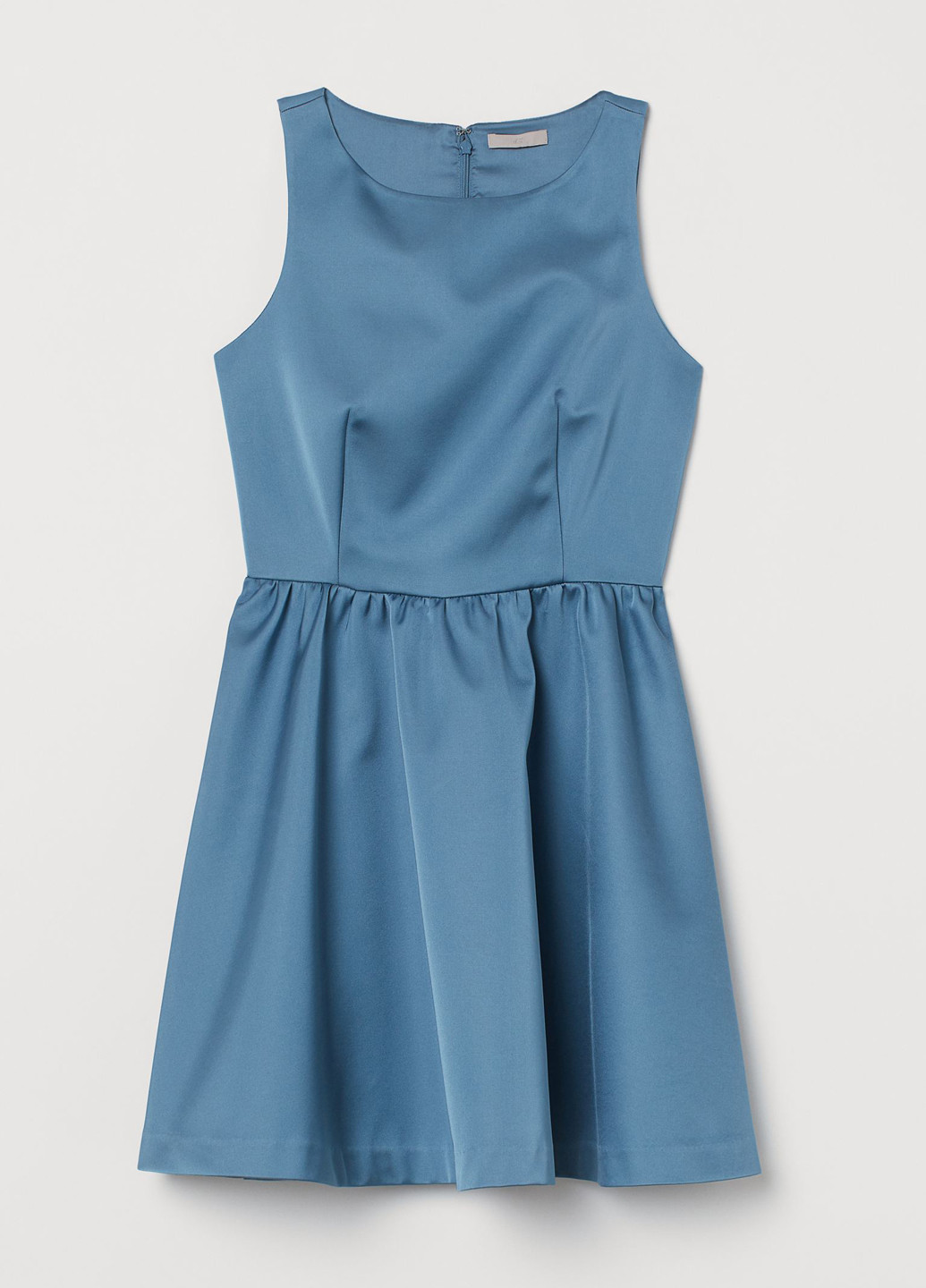 Голубое коктейльное платье клеш H&M однотонное