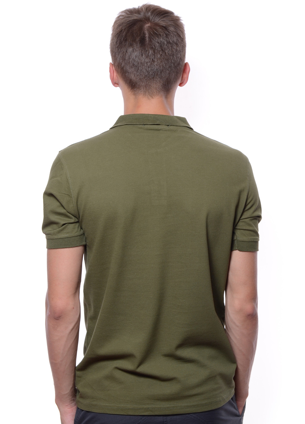 Оливковая (хаки) футболка-поло для мужчин Troll однотонная