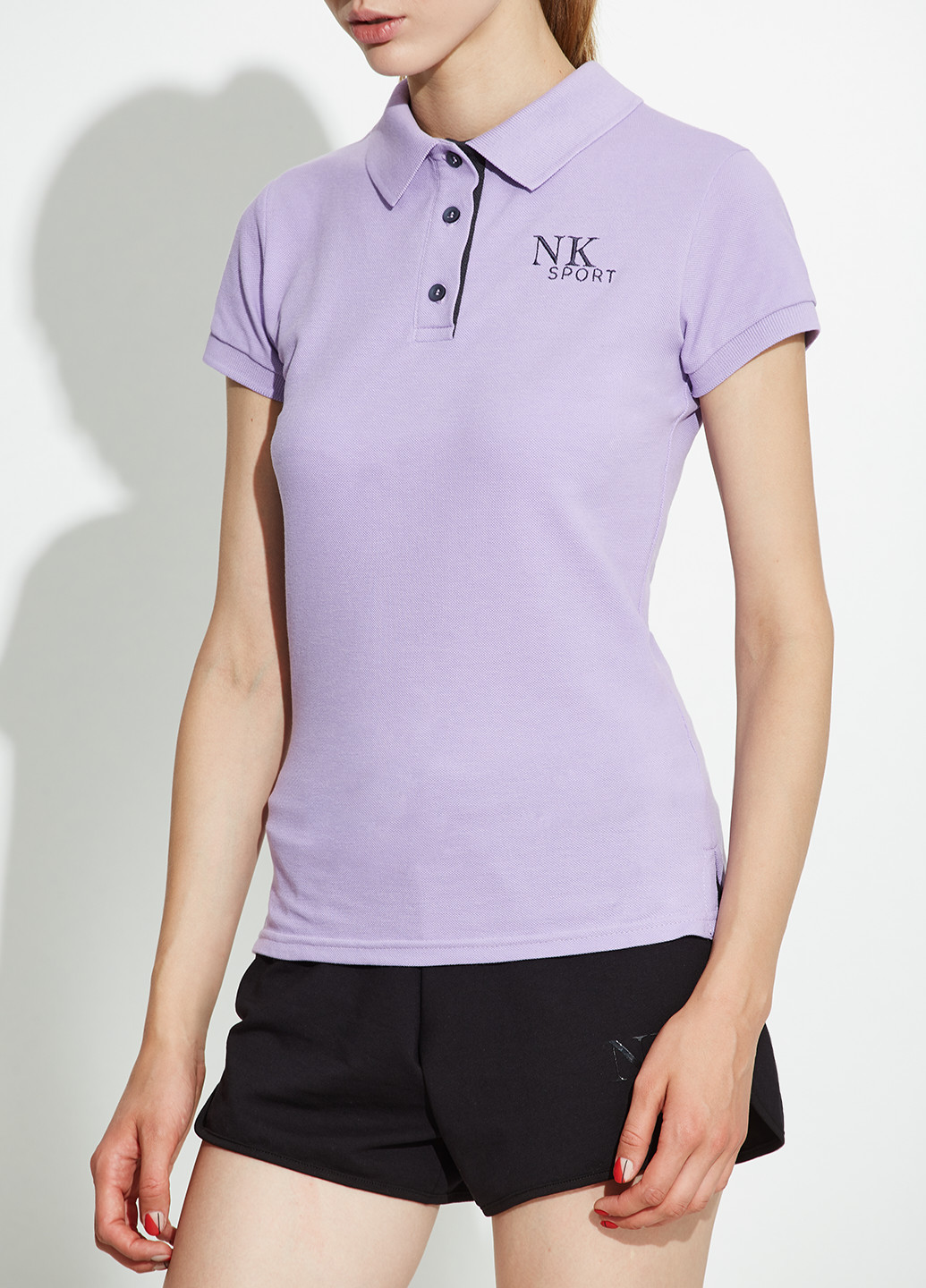Сиреневая женская футболка-поло NKsport