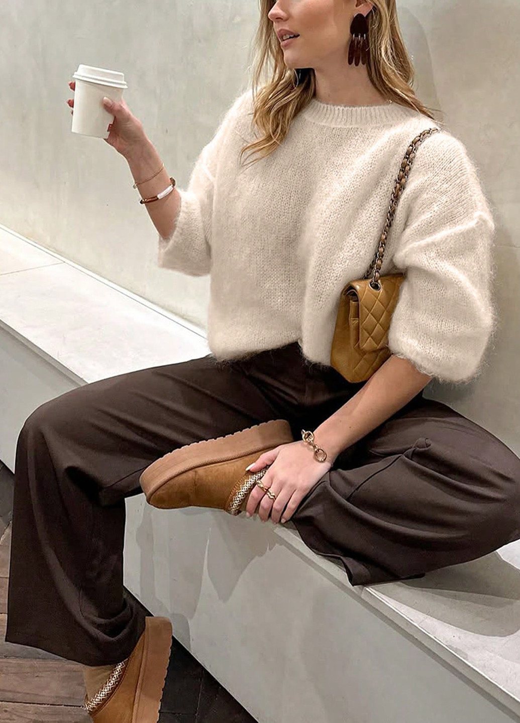 Кремовый демисезонный джемпер джемпер SHEIN