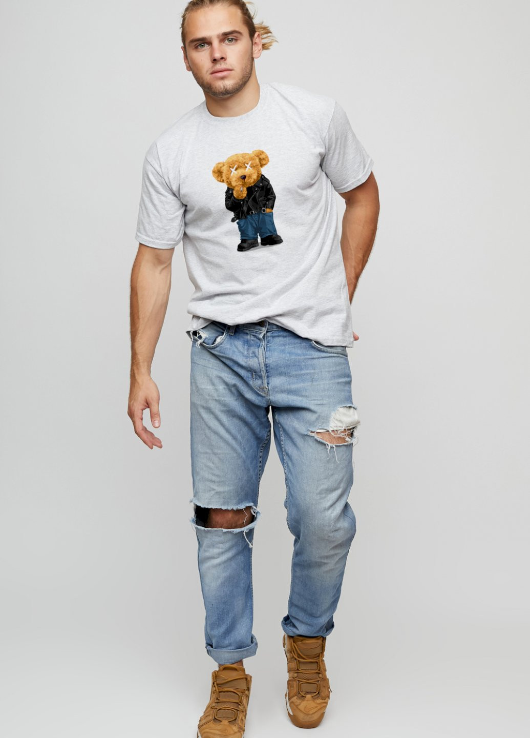 Сіра футболка чоловіча basic YAPPI