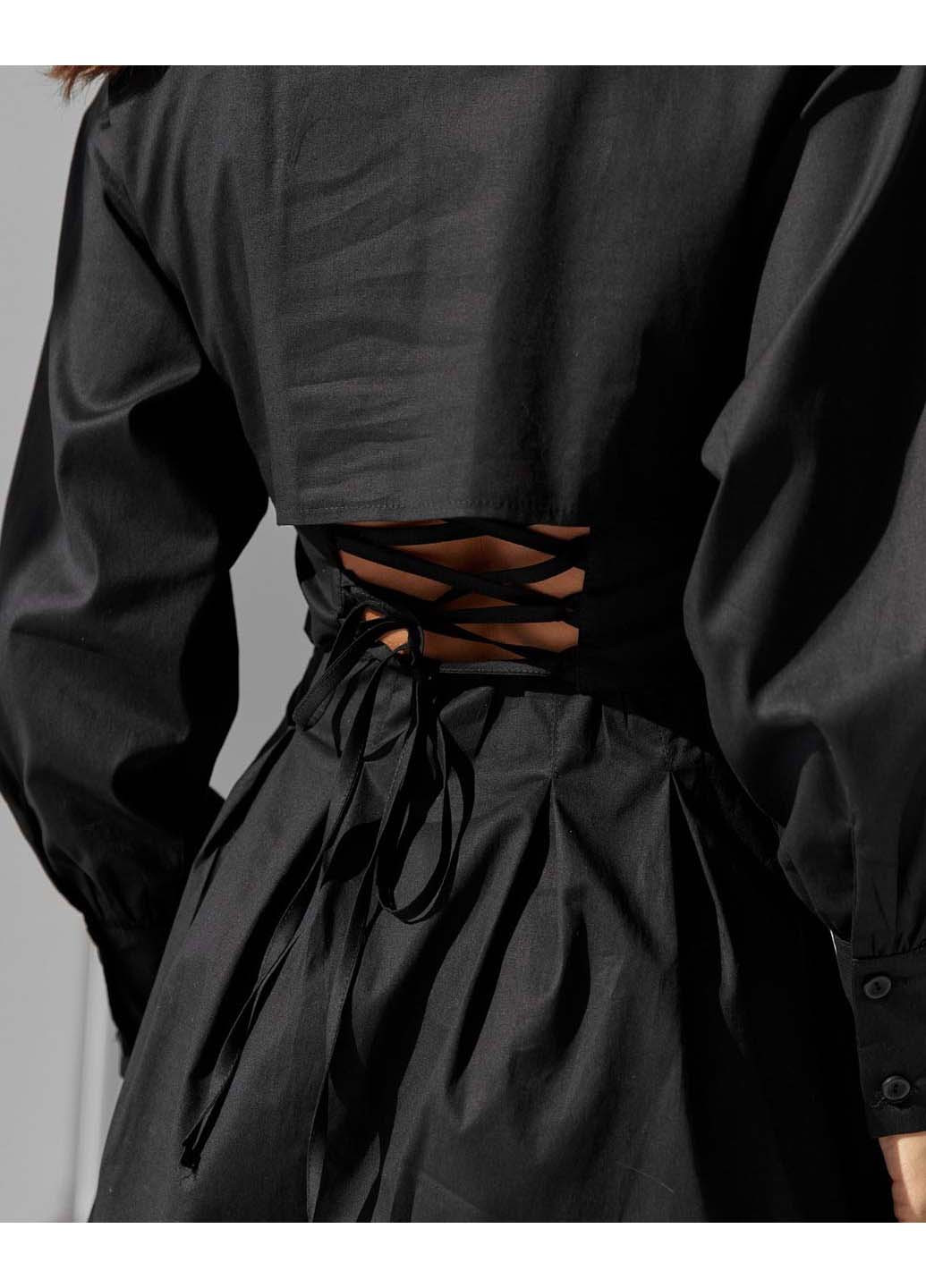 Черное кэжуал платье SL-Fashion