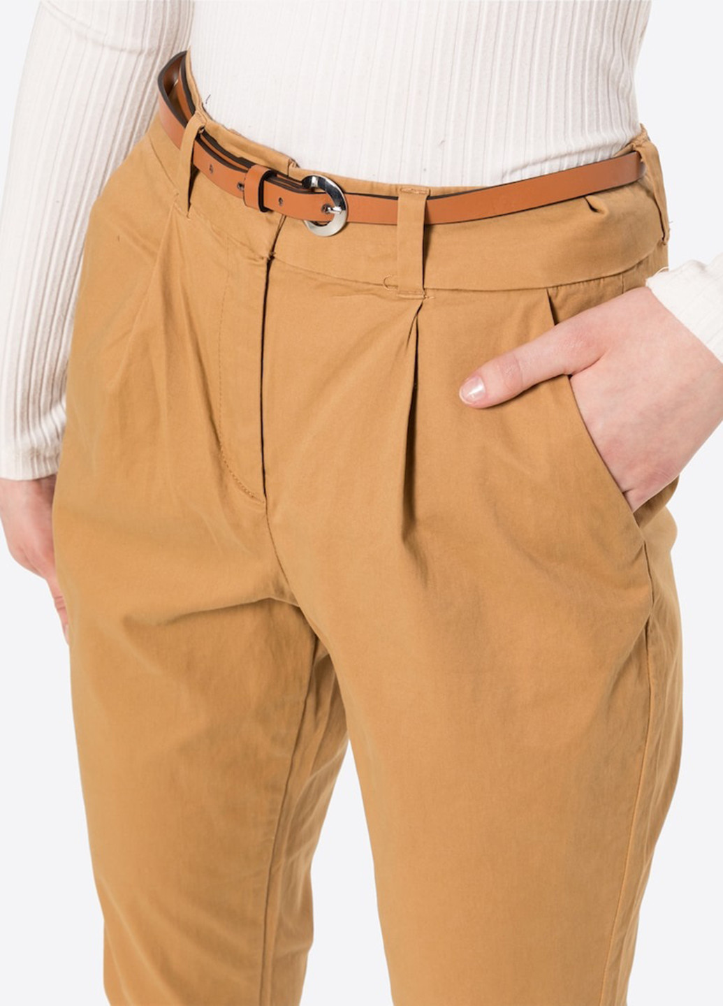 Темно-бежевые кэжуал демисезонные зауженные брюки Vero Moda