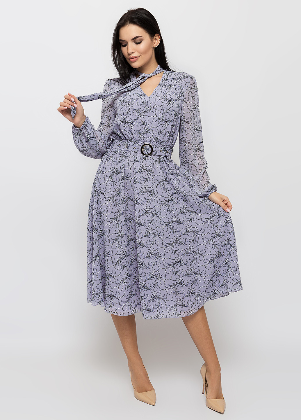 Лавандовое кэжуал платье Simply Brilliant с цветочным принтом