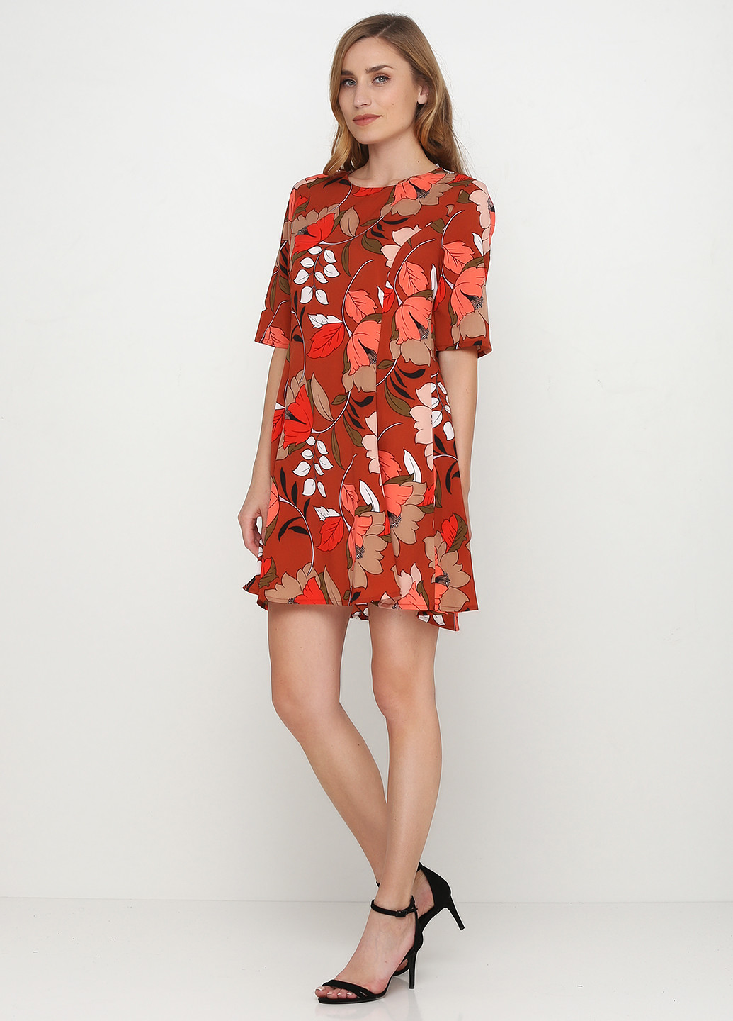Кирпичное кэжуал платье Glamorous с цветочным принтом