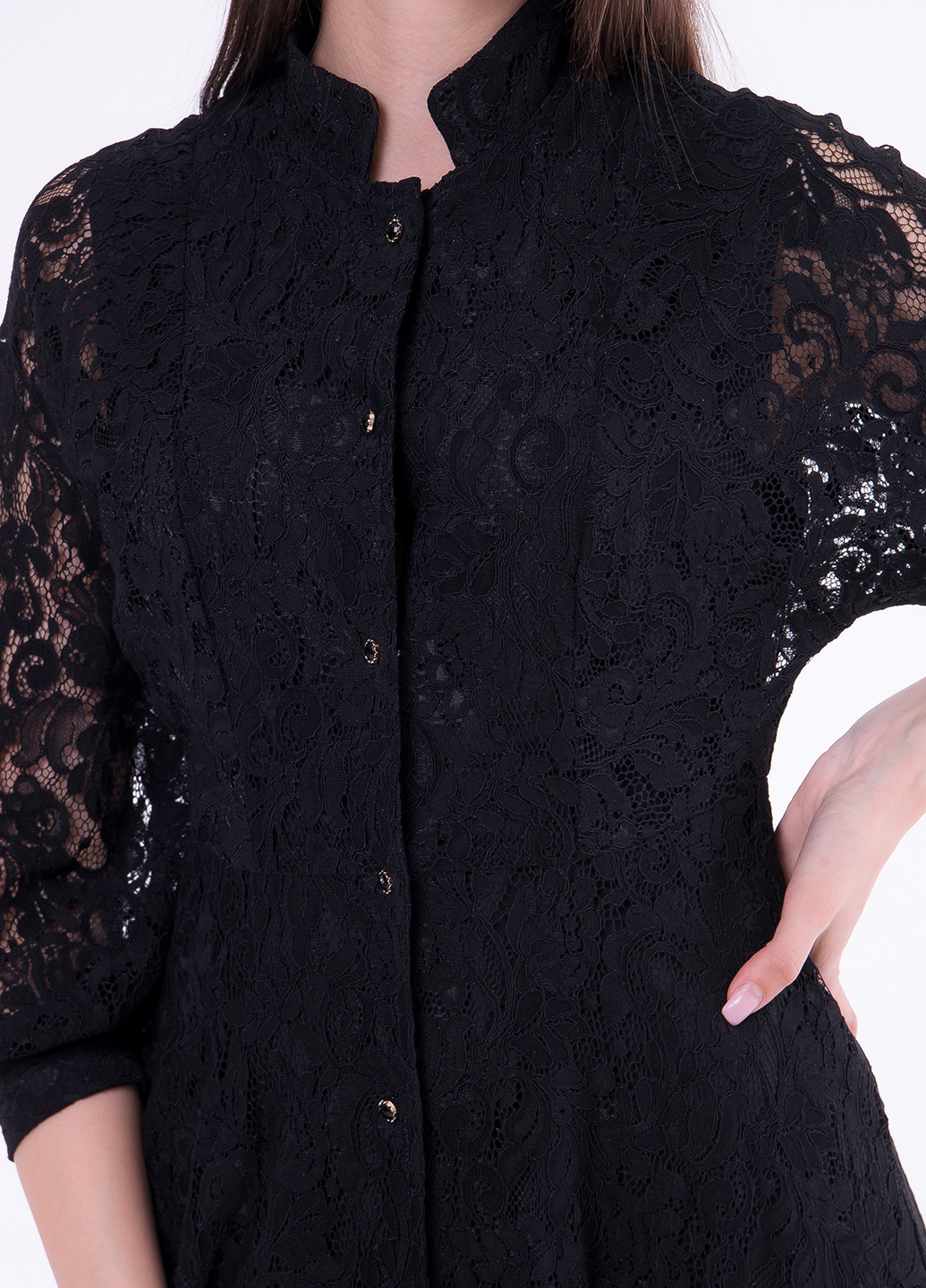 Черное кэжуал платье а-силуэт MEIRUIYA однотонное