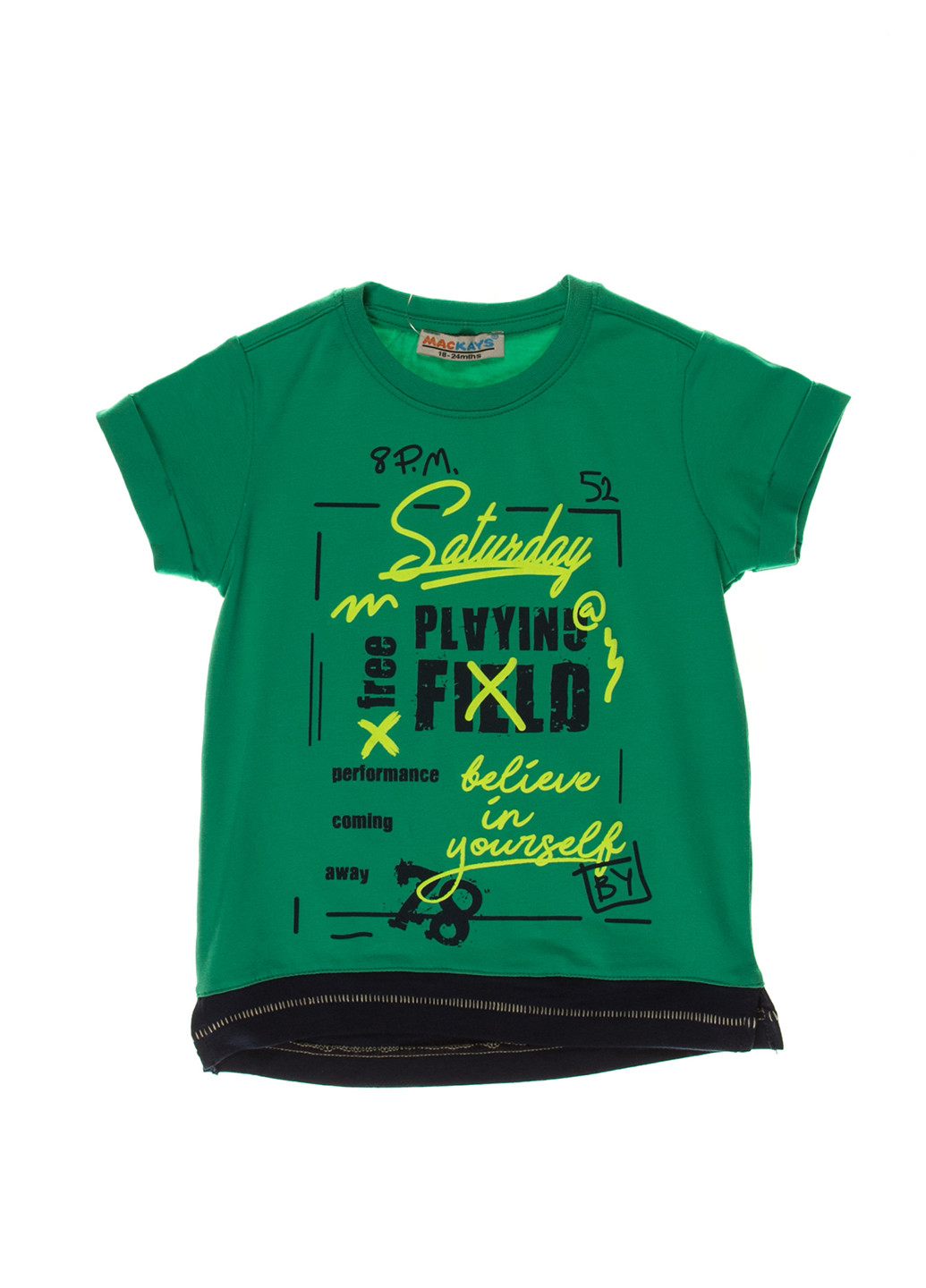 Зеленая летняя футболка с коротким рукавом Mackays