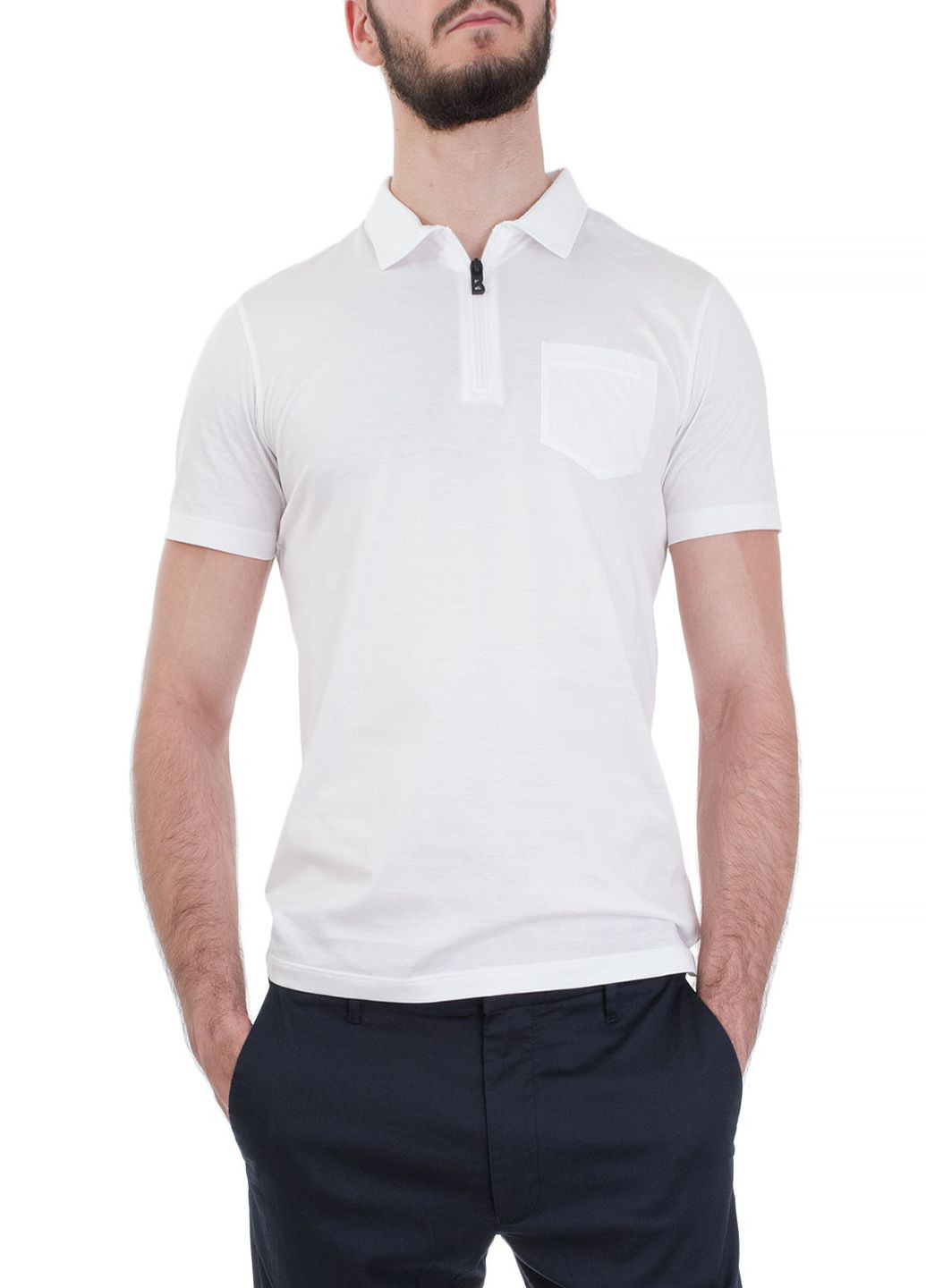 Белая футболка-поло чоловіче для мужчин Bogner однотонная