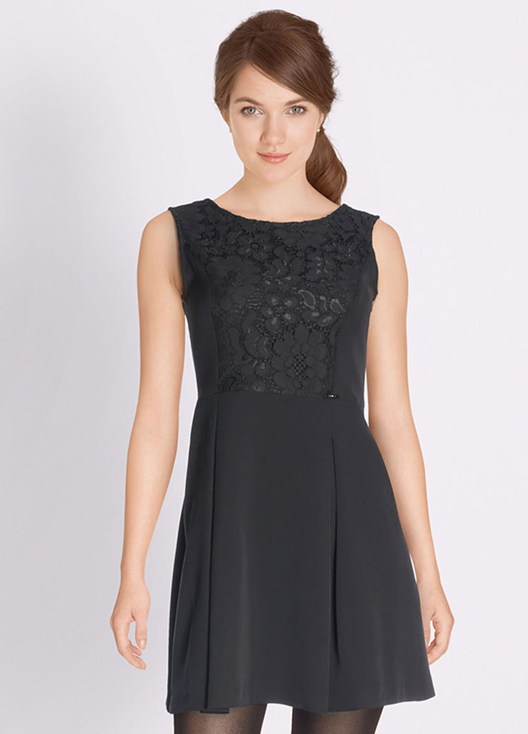 Черное кэжуал платье короткое, в стиле ампир Liu-Jo однотонное