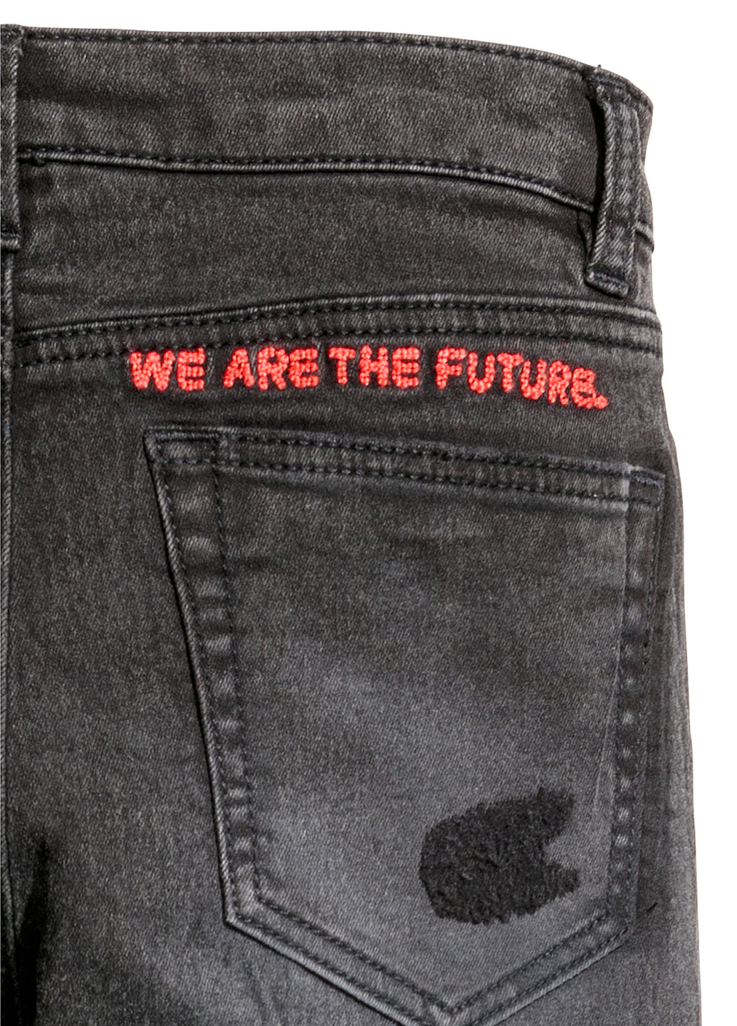 Темно-серые джинсовые демисезонные брюки зауженные H&M