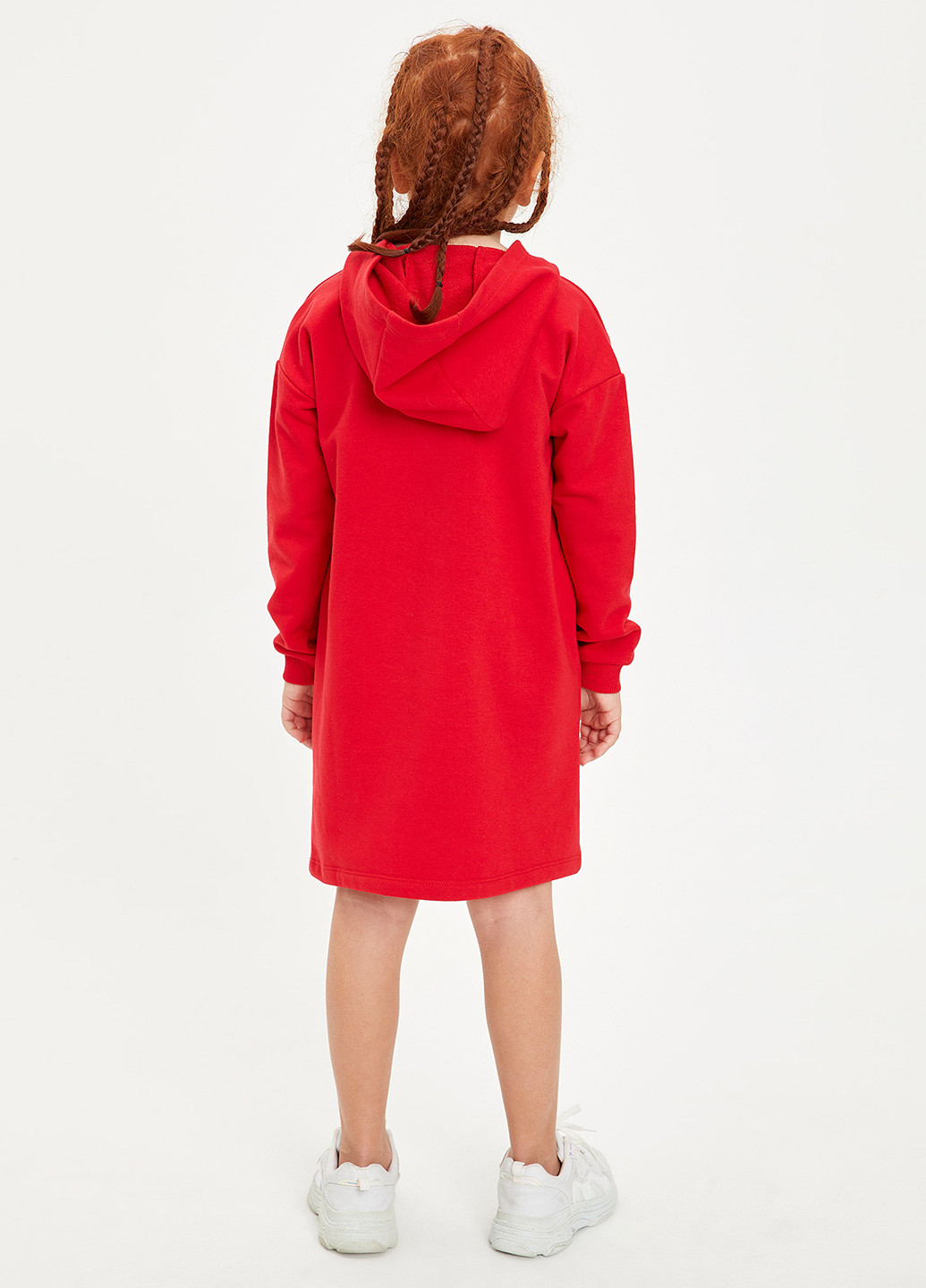 Красное кэжуал платье платье-худи DeFacto