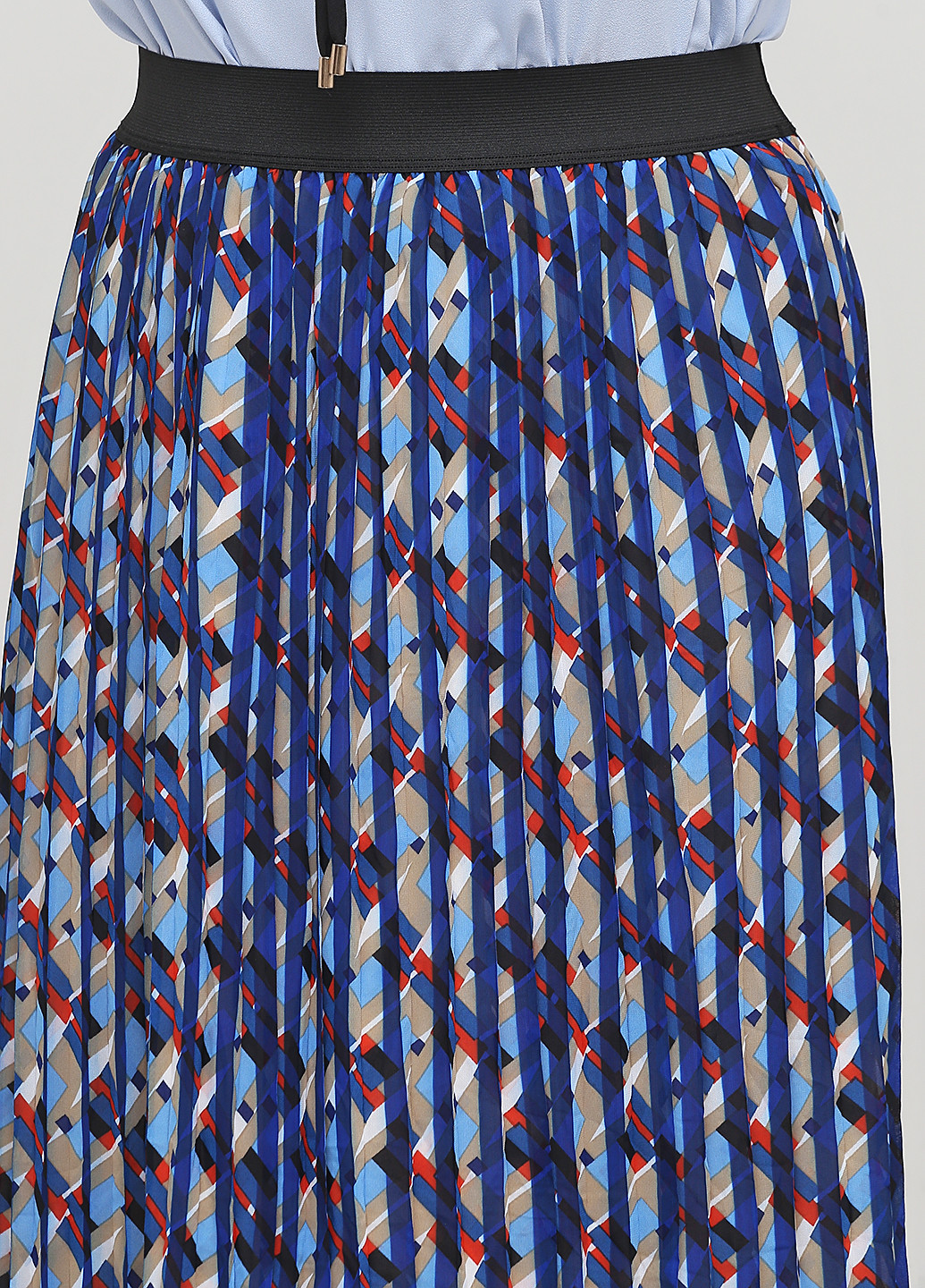 Темно-синяя кэжуал с геометрическим узором юбка Mark клешированная, плиссе