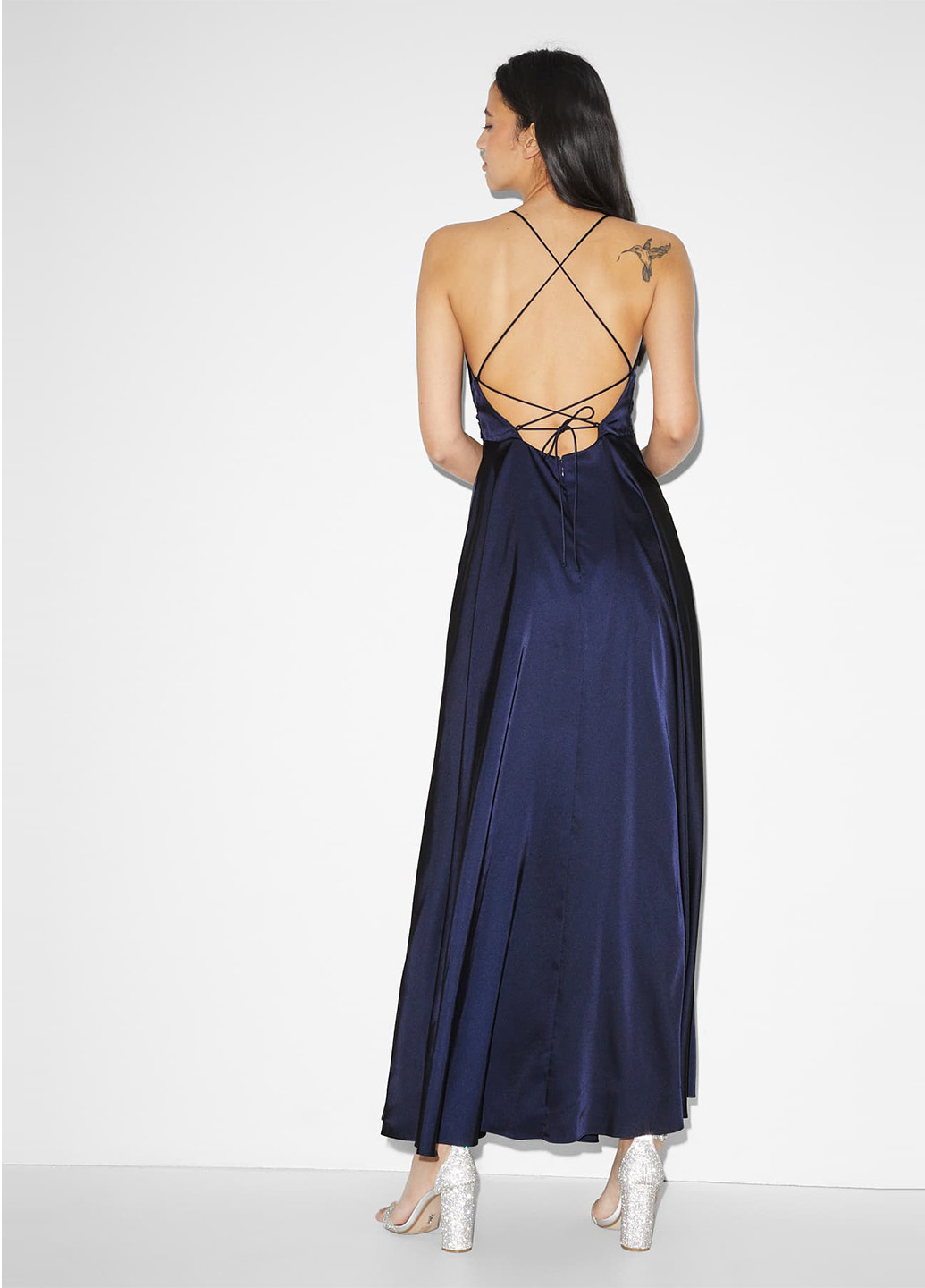 Темно-синя кежуал сукня з відкритою спиною C&A однотонна