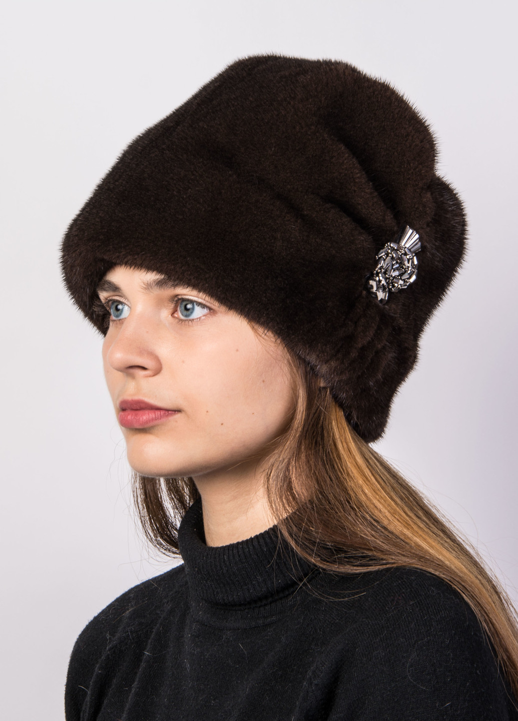 Женская норковая зимняя шапка -кубанка Меховой Стиль камелия (246392116)