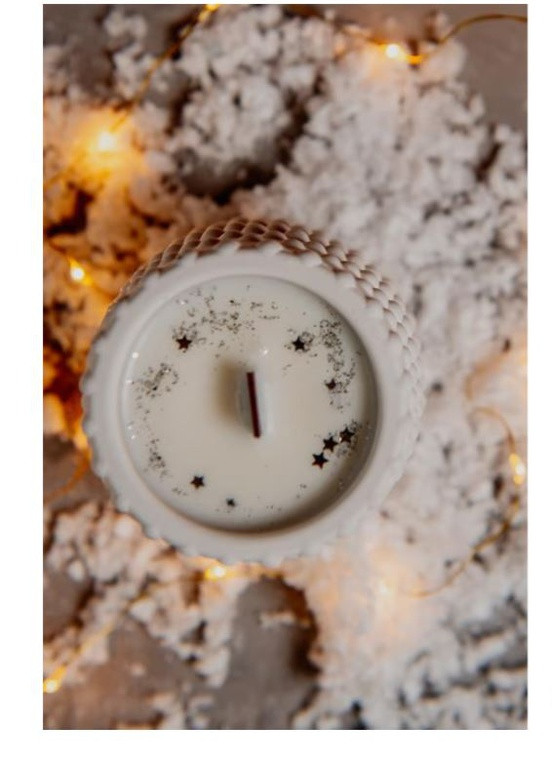 ЕКО свічка ручної роботи "Затишний зимовий вечір". 10-12 годин горіння. Колекція "Святкові" BeautlyMaysternya (256244918)
