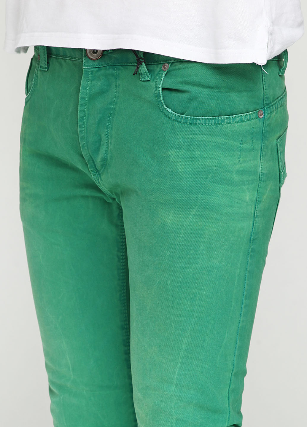 Зеленые летние прямые джинсы Justing