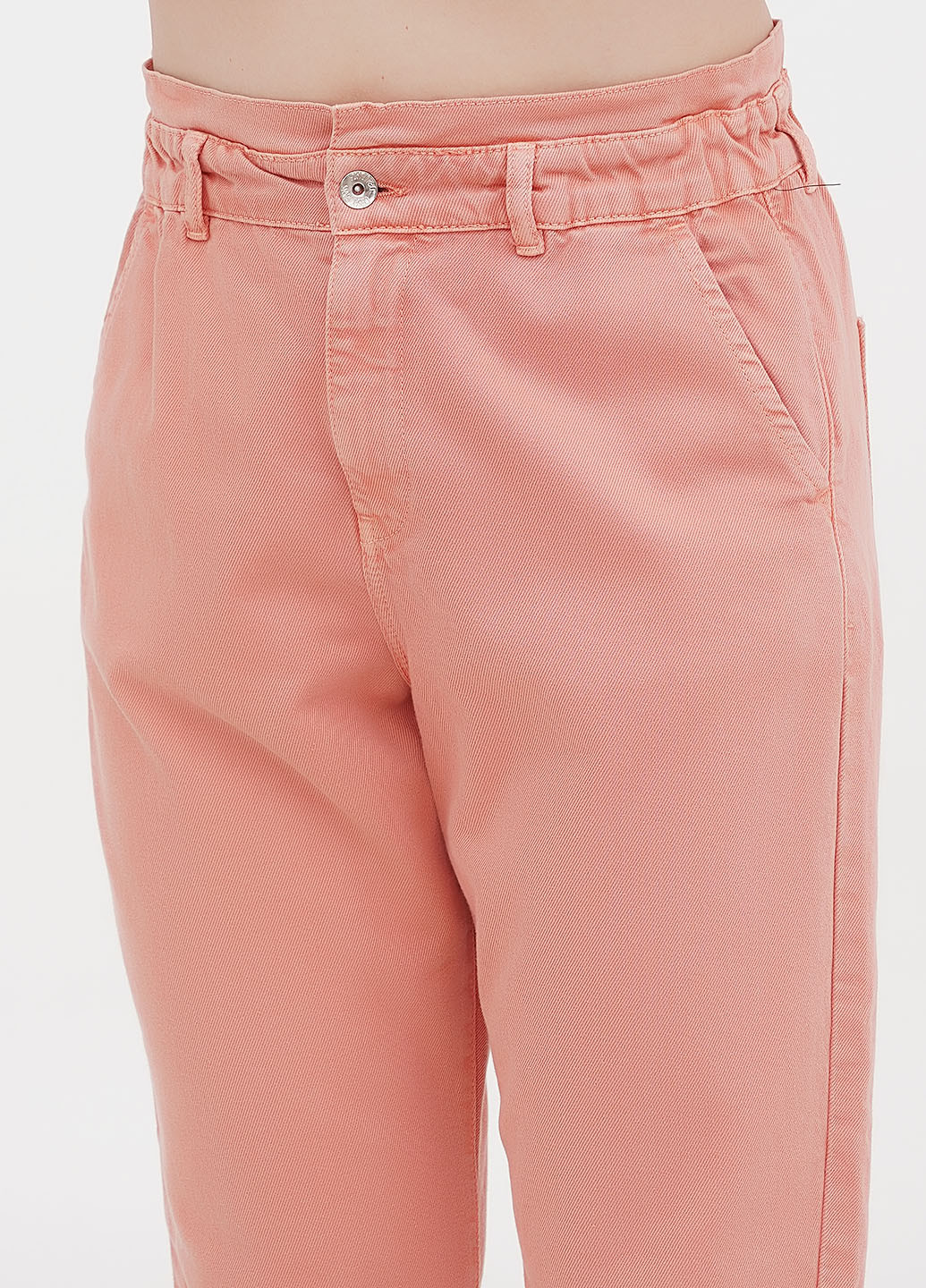 Джинси Orsay вкорочені, завужені однотонні рожеві джинсові бавовна
