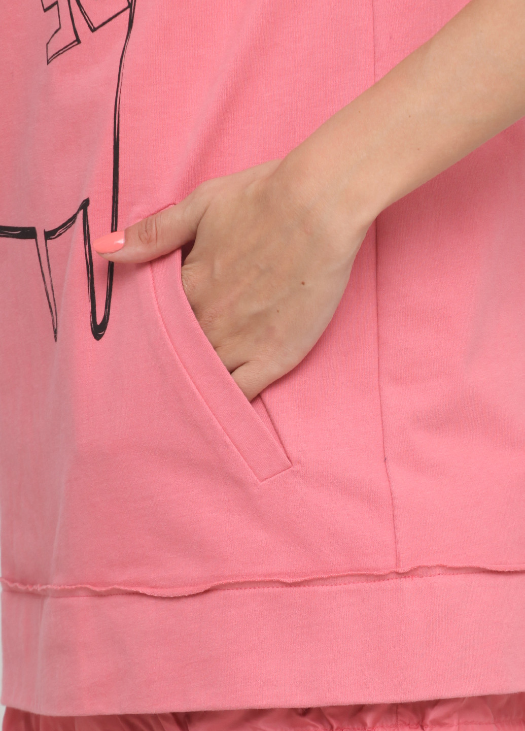Розовое кэжуал платье футляр Elisabetta Franchi с рисунком