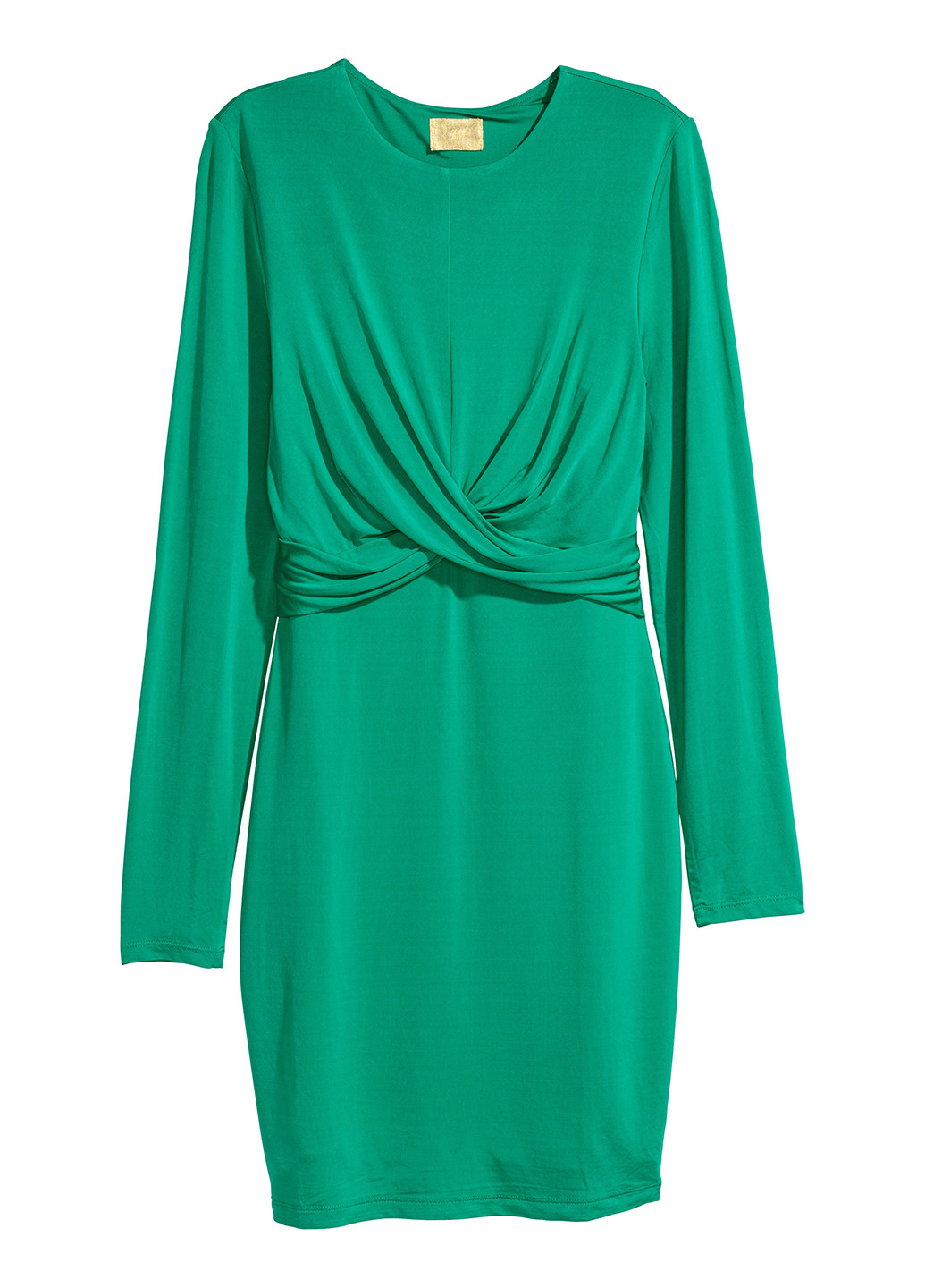 Зеленое коктейльное платье футляр H&M однотонное