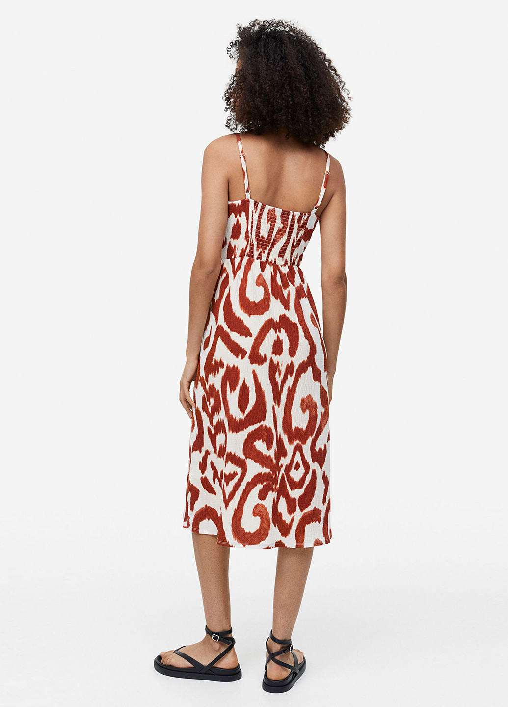 Коричнева кежуал сукня H&M з абстрактним візерунком