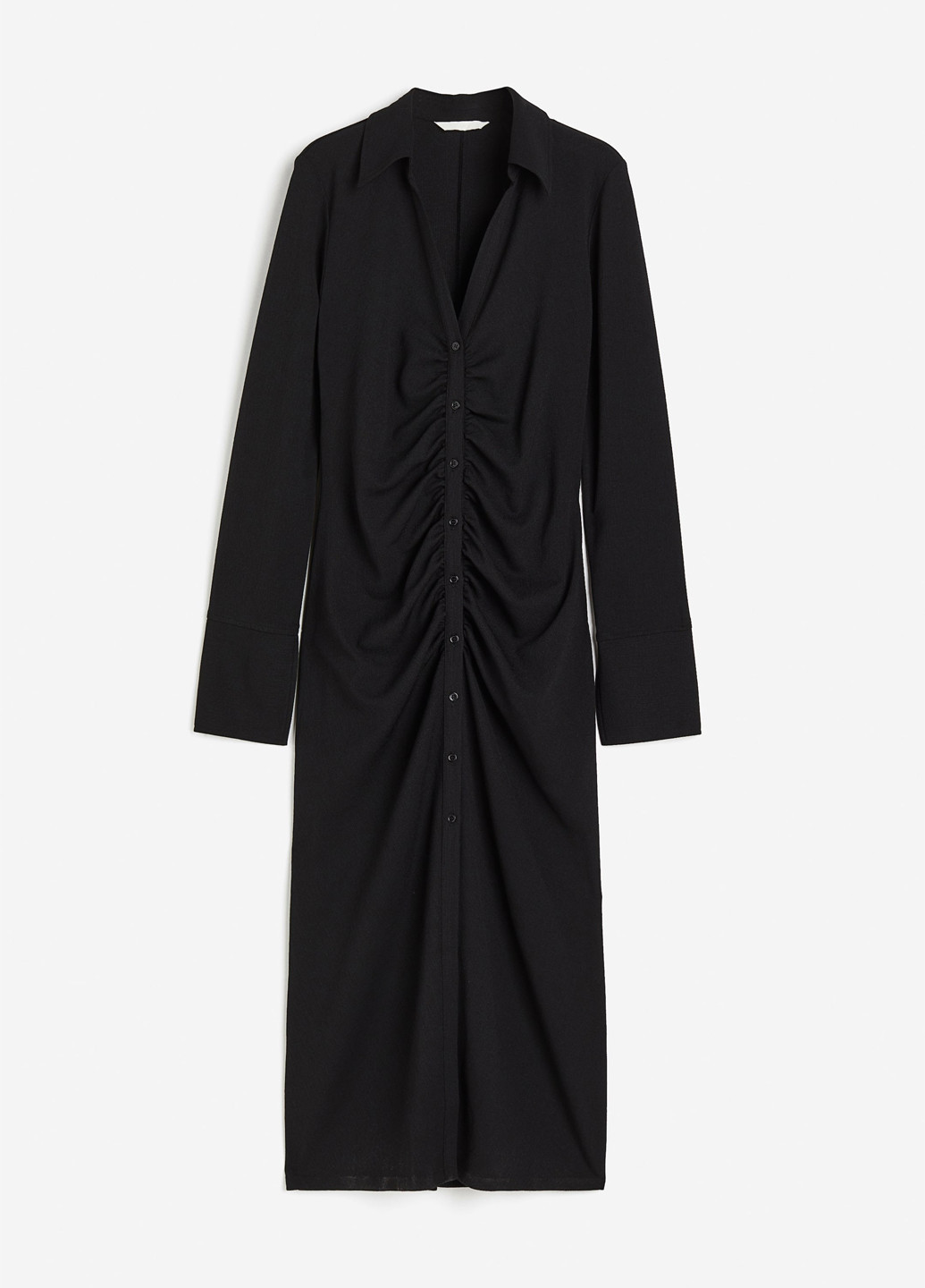 Черное кэжуал платье силуэтная, рубашка H&M однотонное