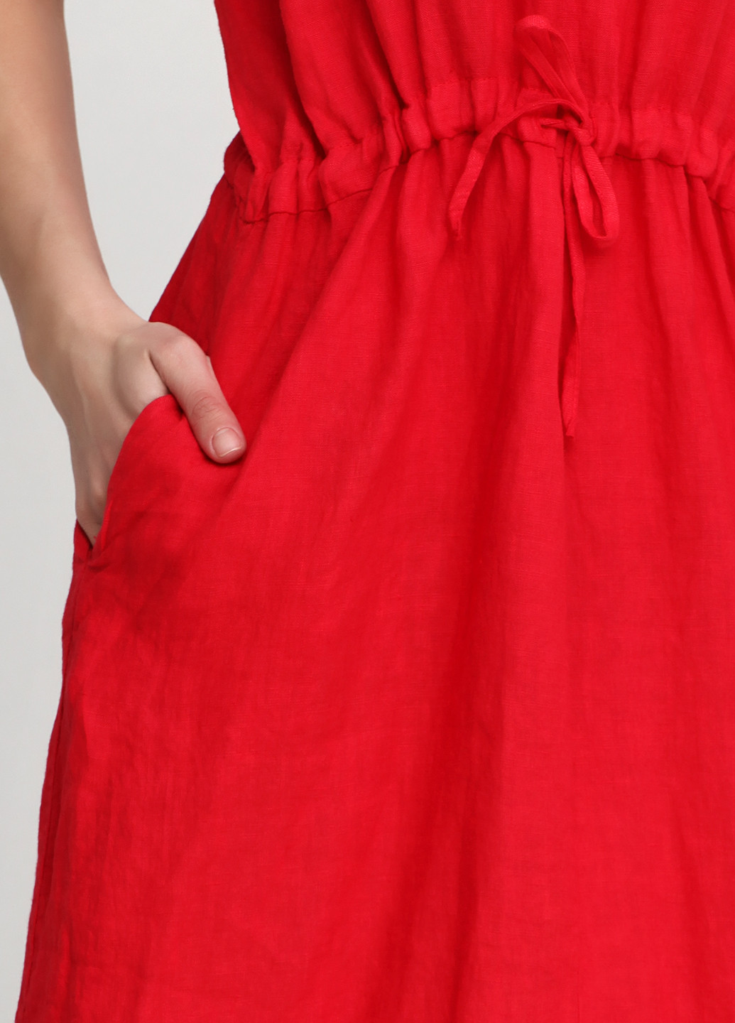 Червона кежуал сукня Puro Lino однотонна