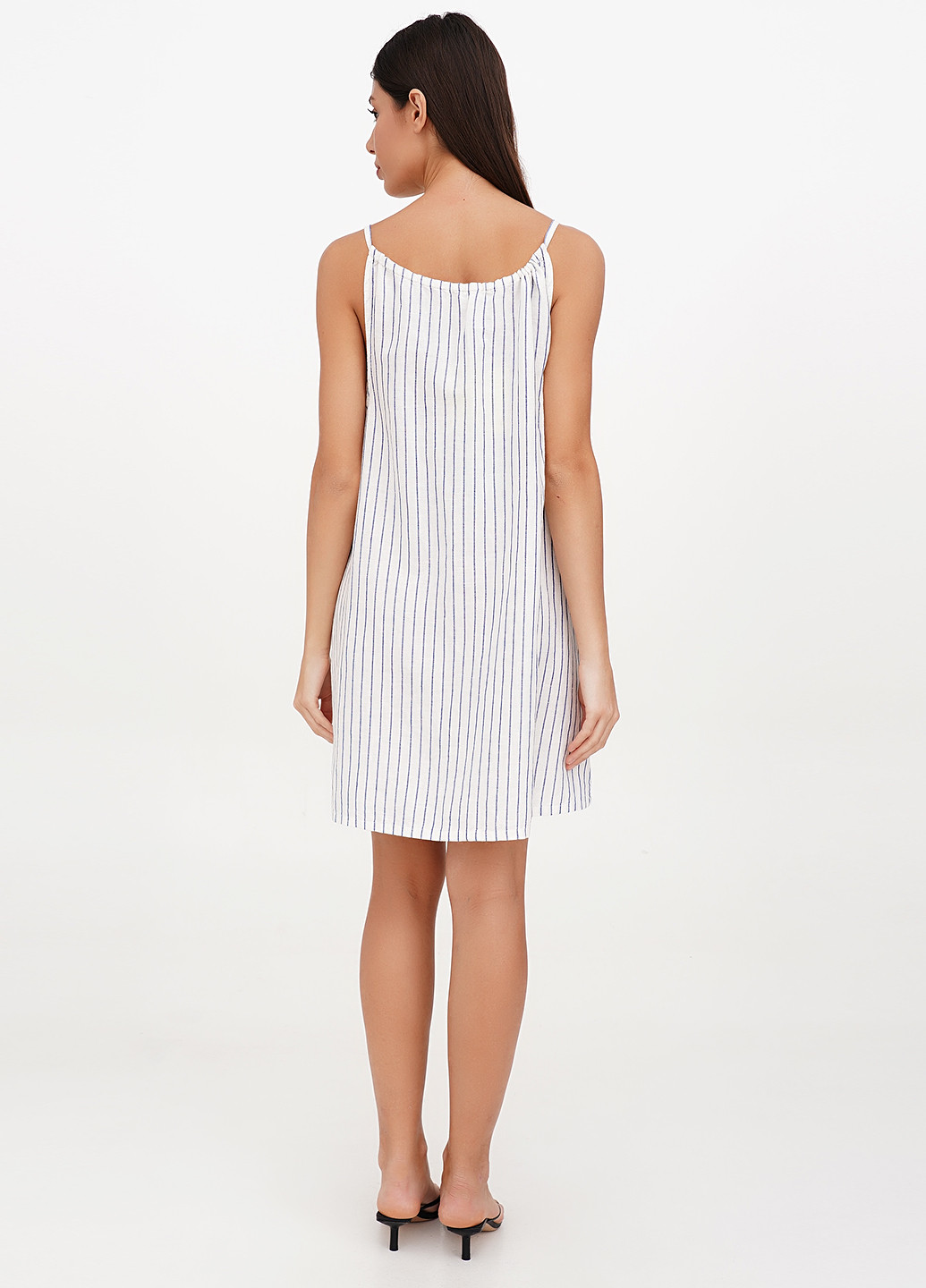 Белое кэжуал платье а-силуэт J.Crew в полоску