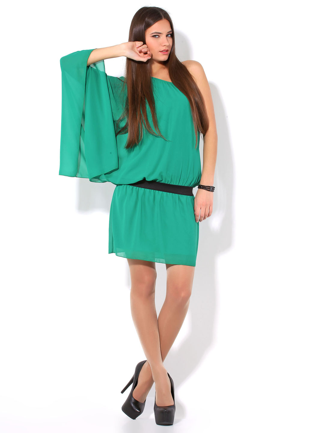 Зеленое кэжуал платье Paolo Casalini