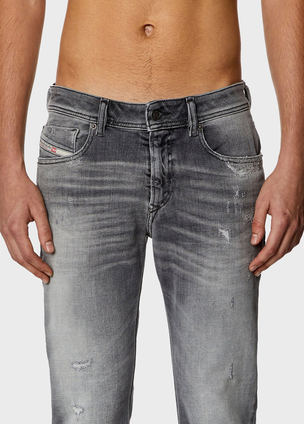 Серые демисезонные регюлар фит джинсы Diesel